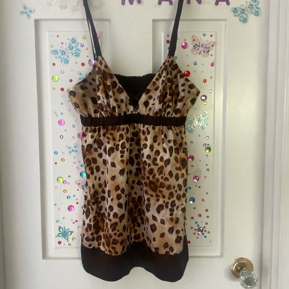 Morgan Taylor Intimates Silky Cheetah Print Shirt/Dress